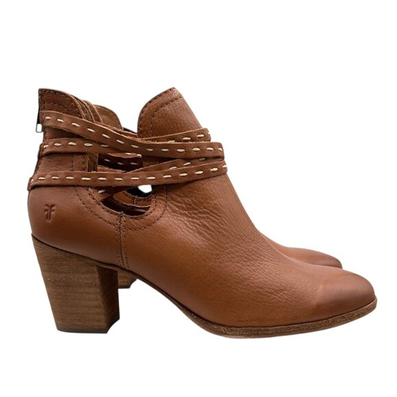 Frye Naomi Pickstitch Whisky Leather Shootie Ankle Boots (9.5) - Picture 2 of 16